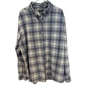 Orvis Active Fit Men's Long‎ Sleeve Gray Plaid Shirt XL